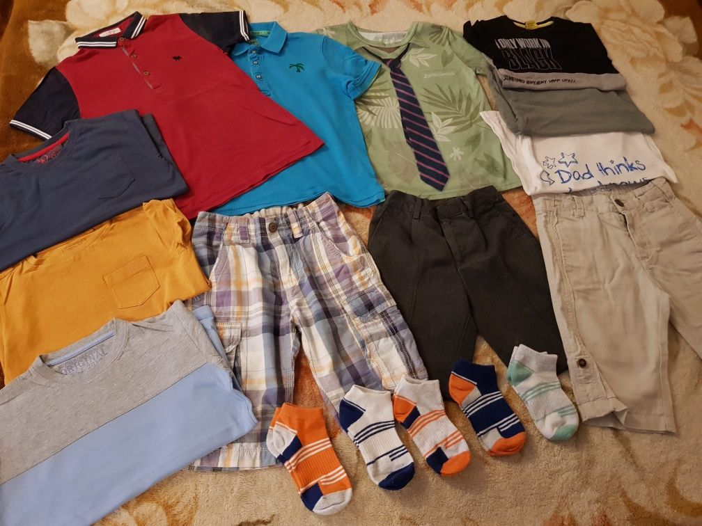 Lot haine băieți,6-8 ani,ieftine,vară:tricouri,pantaloni 3 sferturi