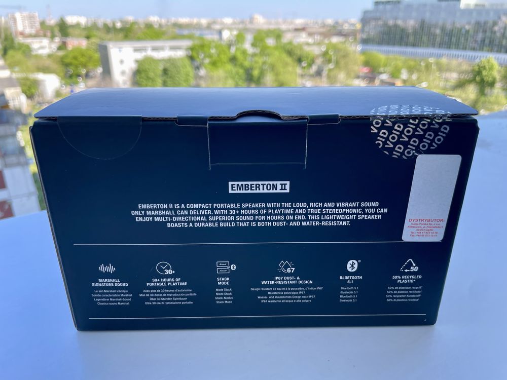 Boxă Marshall Emberton II Bluetooth Waterproof NOUĂ - ambalaj original