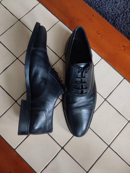 Естествена кожа черни мъжки обувки 43 номер