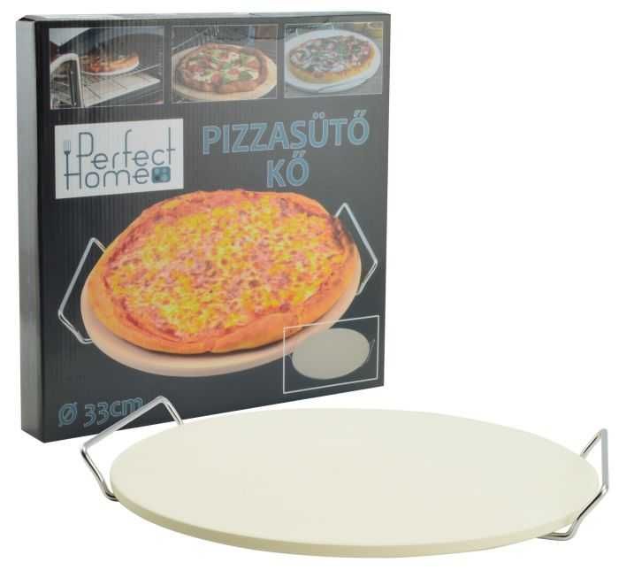 Piatra pentru pizza cu suport inox, 33cm, Perfect Home - noua