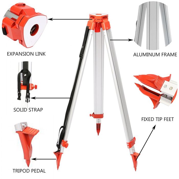 Trepied Aluminiu și Băț Nivelare 5m pentru Laser