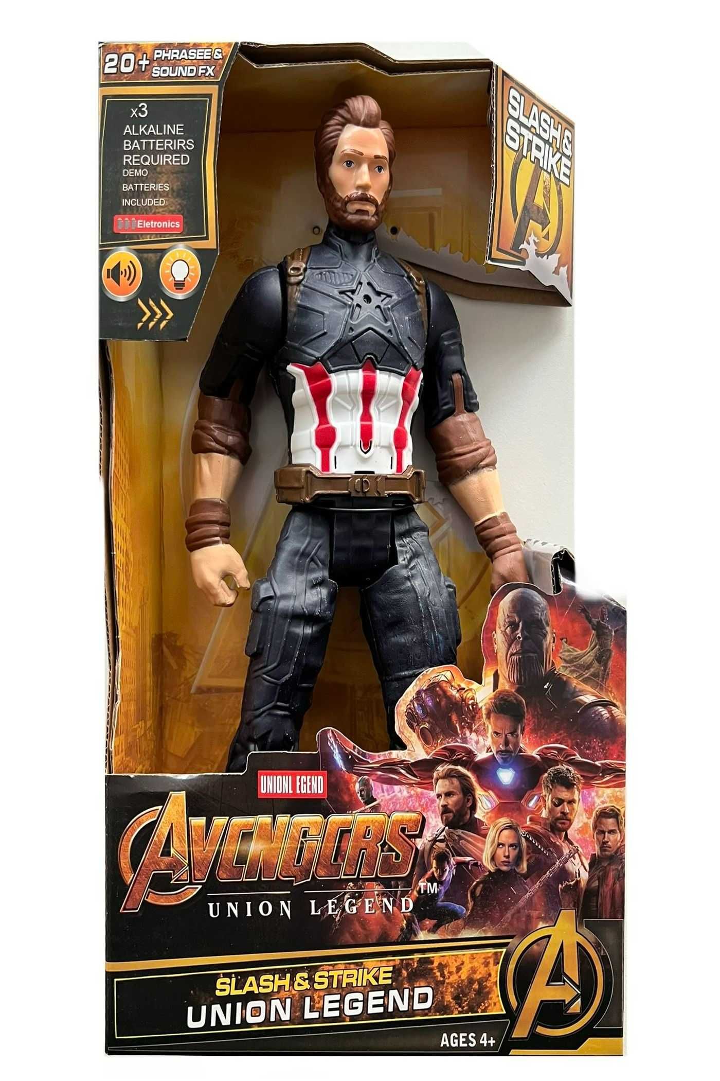 Figurina Avengers cu efecte sonore si luminoase, 30 cm, 5 modele