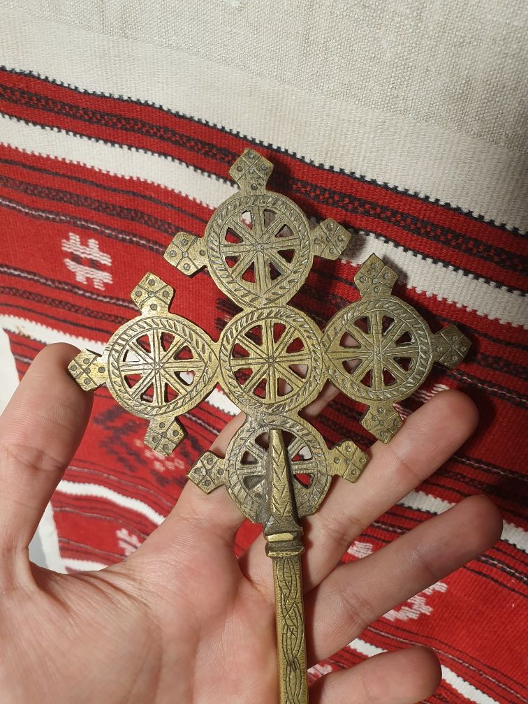 Cruce veche de binecuvantare de metal sec 19