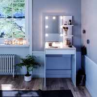 Тоалетка  изабел бяла 60 см с led осветление vicco