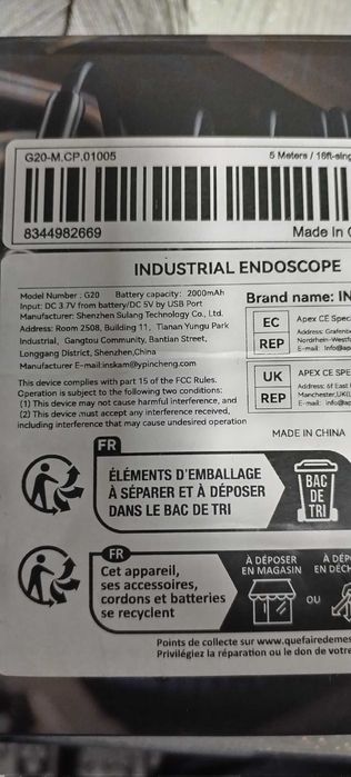 ENDOSCOP INDUSTRIAL.Imagine hd,cablu 5m.incarcare prin usb