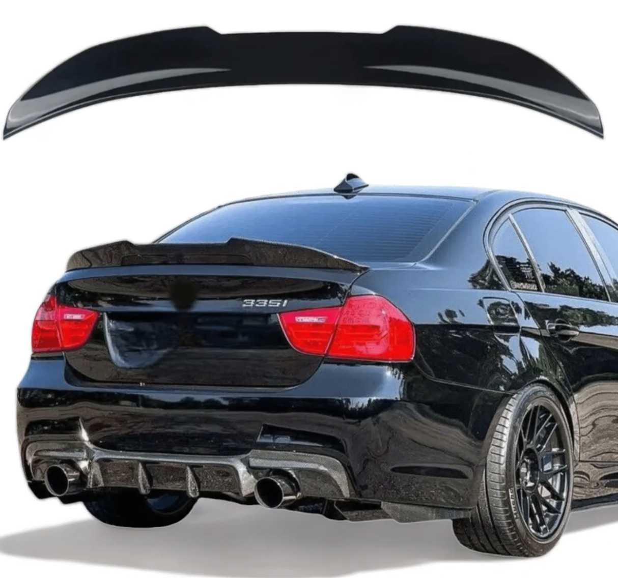 Спойлер BMW E90 3 бмв е90 багажник лип крило черен гланц / грунд броня