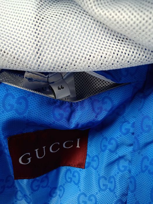 Яке Gucci Printed Technical Poplin Zip Jacket – Gradient Blue