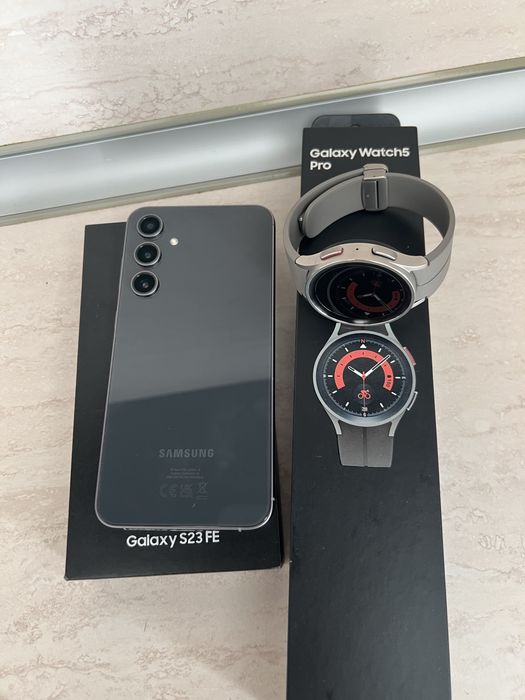 Samsung s23FE Galahi Watch 5 Pro като нови са