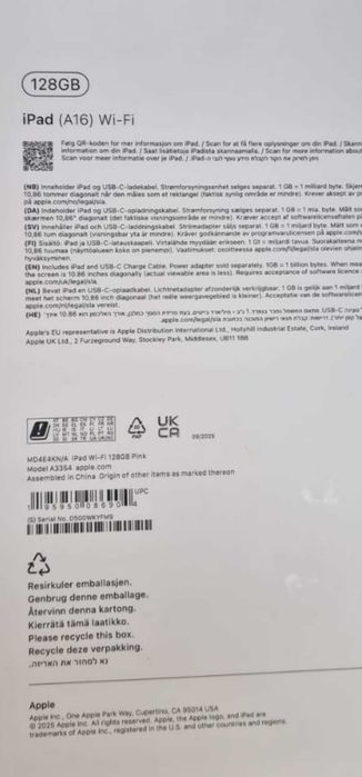 Ipad A16 128gb noi sigilate Roz si Silver doar wi fi