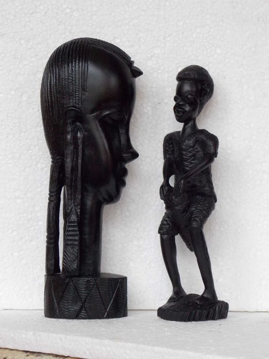 statueta abanos sculptura lemn arta veche figurine antichitati