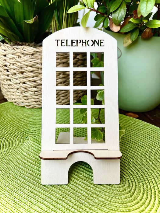 Поставка за телефон от дърво. Универсална! На едро! 1100 броя