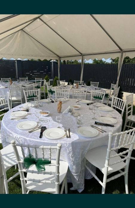 Inchiriez Corturi pentru Evenimente/Inchiriez Mese Rotunde/Scaune albe