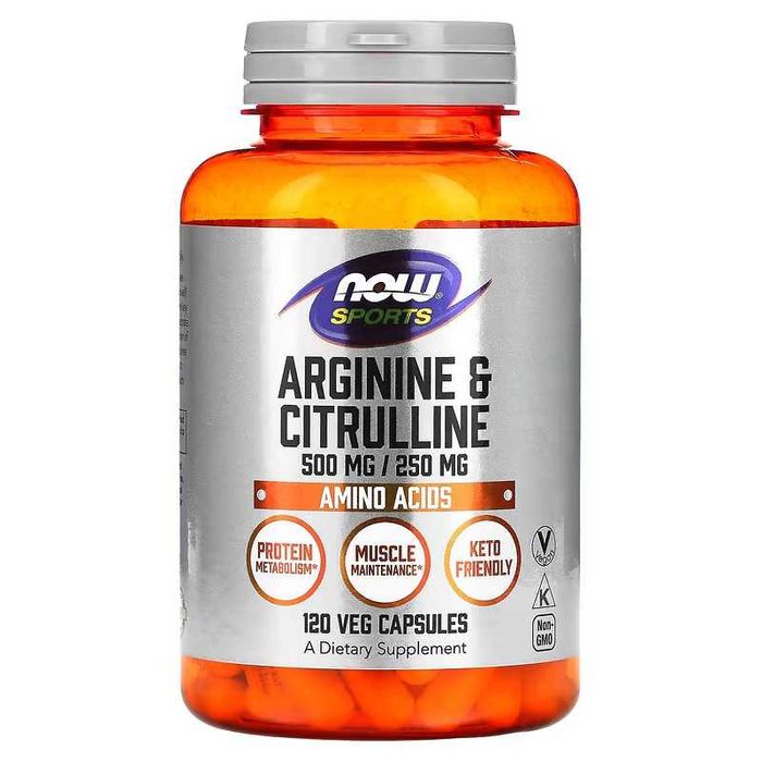 NOW Foods Sports Arginine Citrulline аргинин и цитруллин arginin