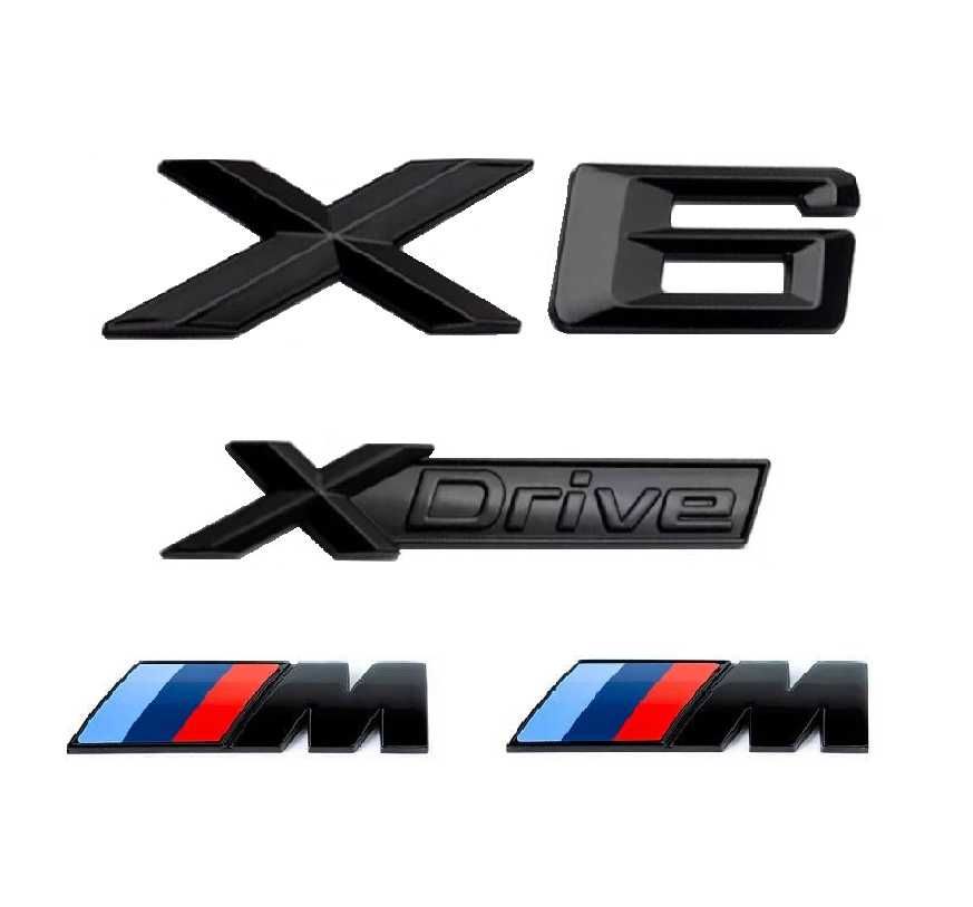 SET embleme BMW X6 / Xdrive / M Emblema Sticker Sigla Scris Stema auto
