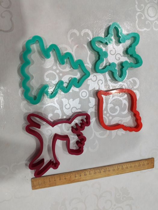 Форма вырубка для пряников и мастики новогодняя игрушка, ёлочка, олень