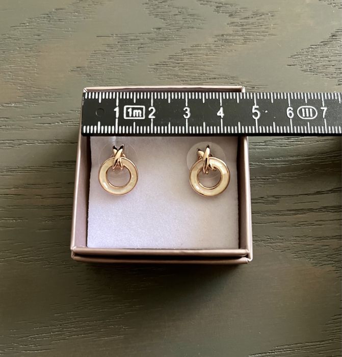 Дамски обеци розово злато със седеф