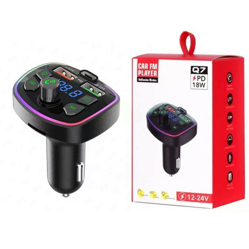 Bluetooth FM-Transmiter различни цветове 2x USB порта и Type-C