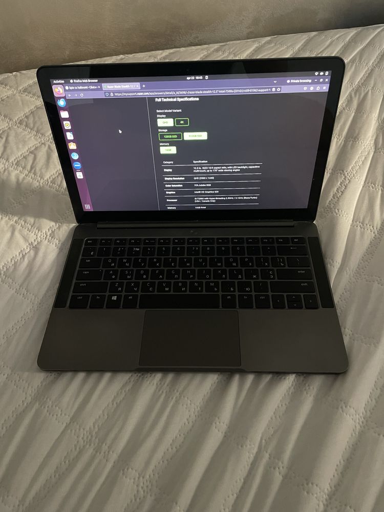 Razer Blade Stealth 12.5 I7, 16GB RAM, 512SSD