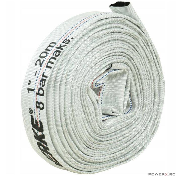 Furtun apa 1"20 metri, tip pompieri, cauciucat, 8 bari, Verke