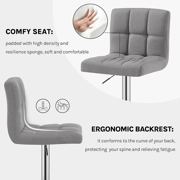 2бр.луксозни кожени бар столове с регулируема височина и газов амортис