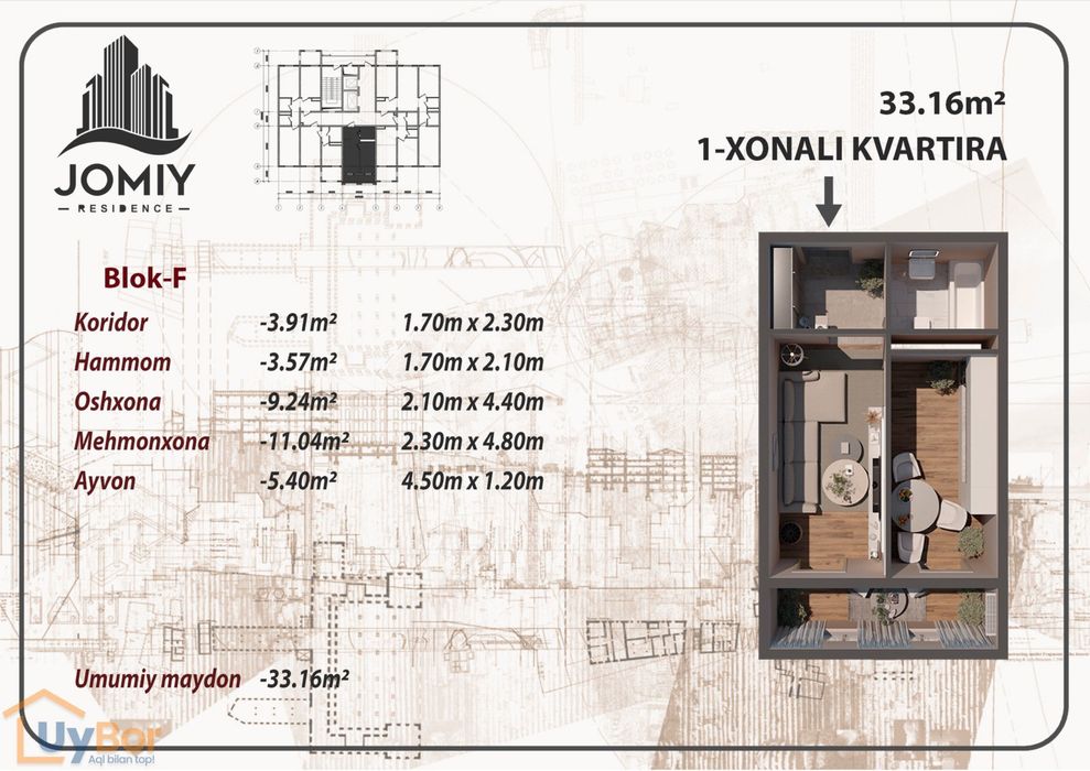 Maklersiz 1 Xonali uy sotiladi RayGo-Ijara orqali