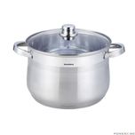 Oala din inox cu capac din sticla, 34cm, fund termic multistrat, 22.4l