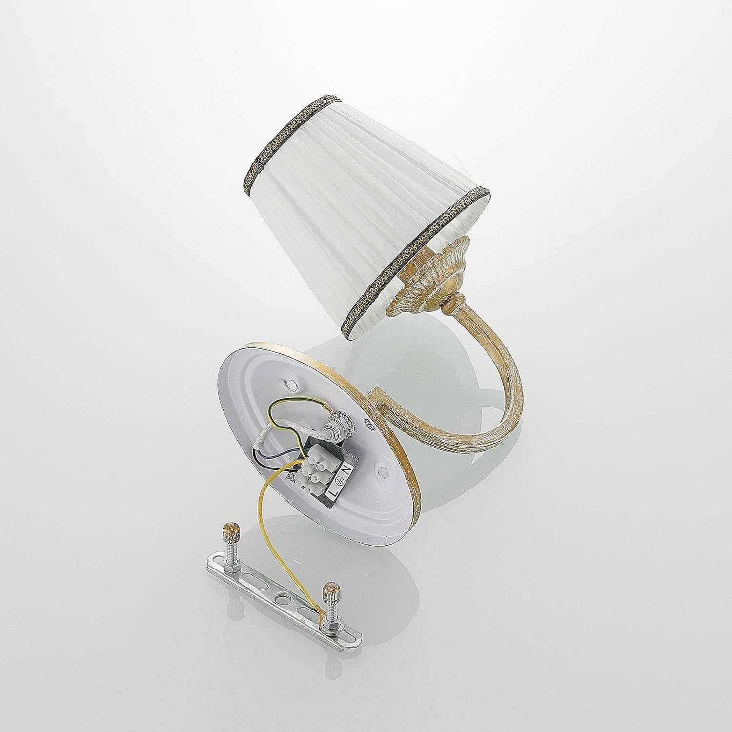 Lampă de perete textilă Lindby 9624880, alamă antică