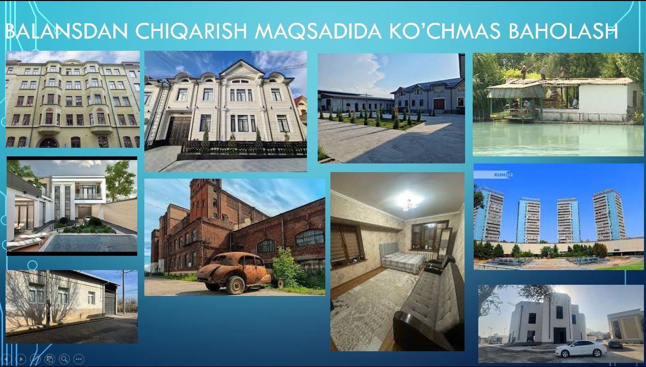 Sifatli, ishonchli va mukammal baholash xizmatimni taklif qilaman
