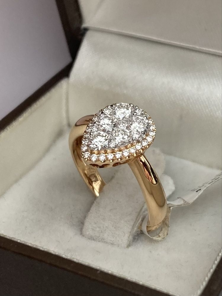 Inel aur roz 18kt.cu diamante 0.81ct