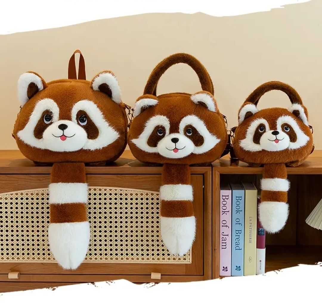 3D Плюшена Раница Чанта Червена Панда, Плюшена Панда Чанта Red Panda