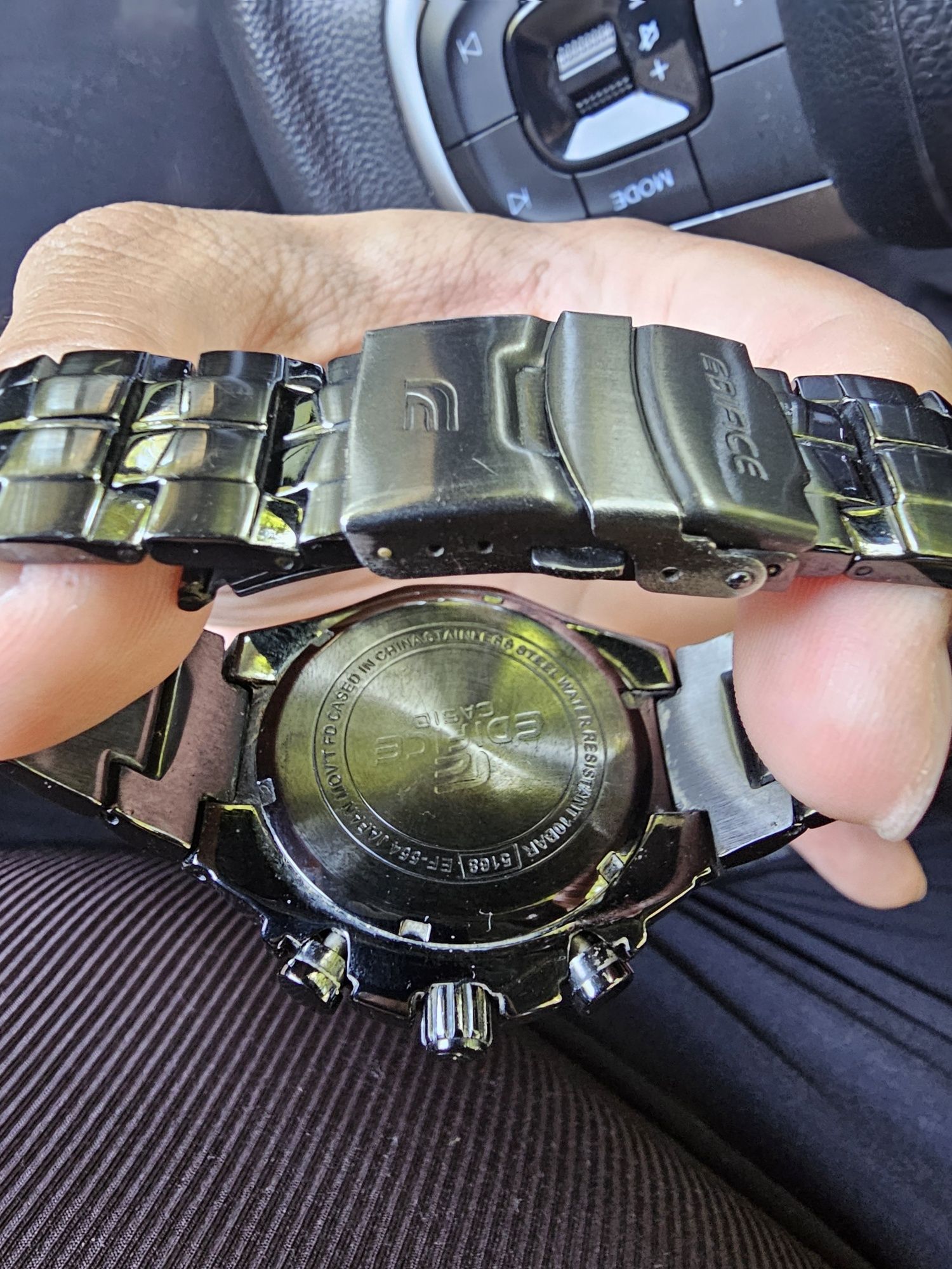 Casio Edifice EF-554 Chronograph Full Black Onix (Original)