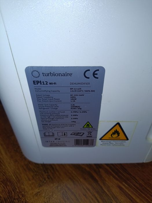 Dezumidificator turbionaire EPI, wifi, 12l/zi, silent mode