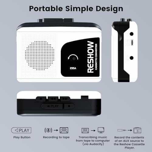Нов Преносим касетофон + MP3 конвертор | Стерео звук + запис