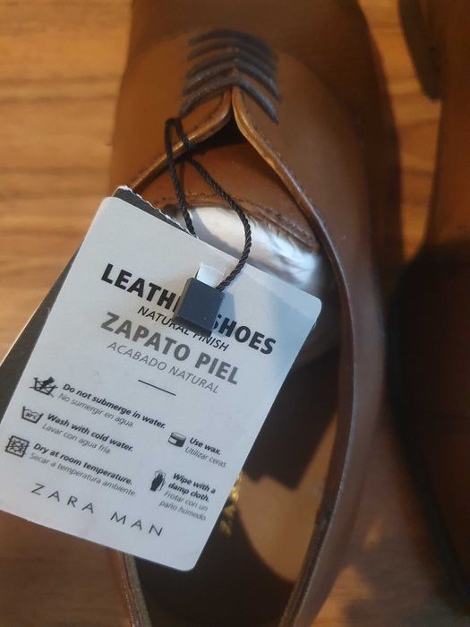 Pantofi derby din piele barbati ZARA mar 42 NOI
