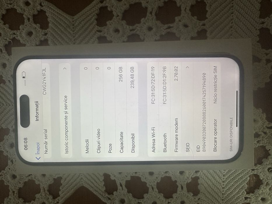 Iphone 15 Pto White 256 GB - Liber de retea