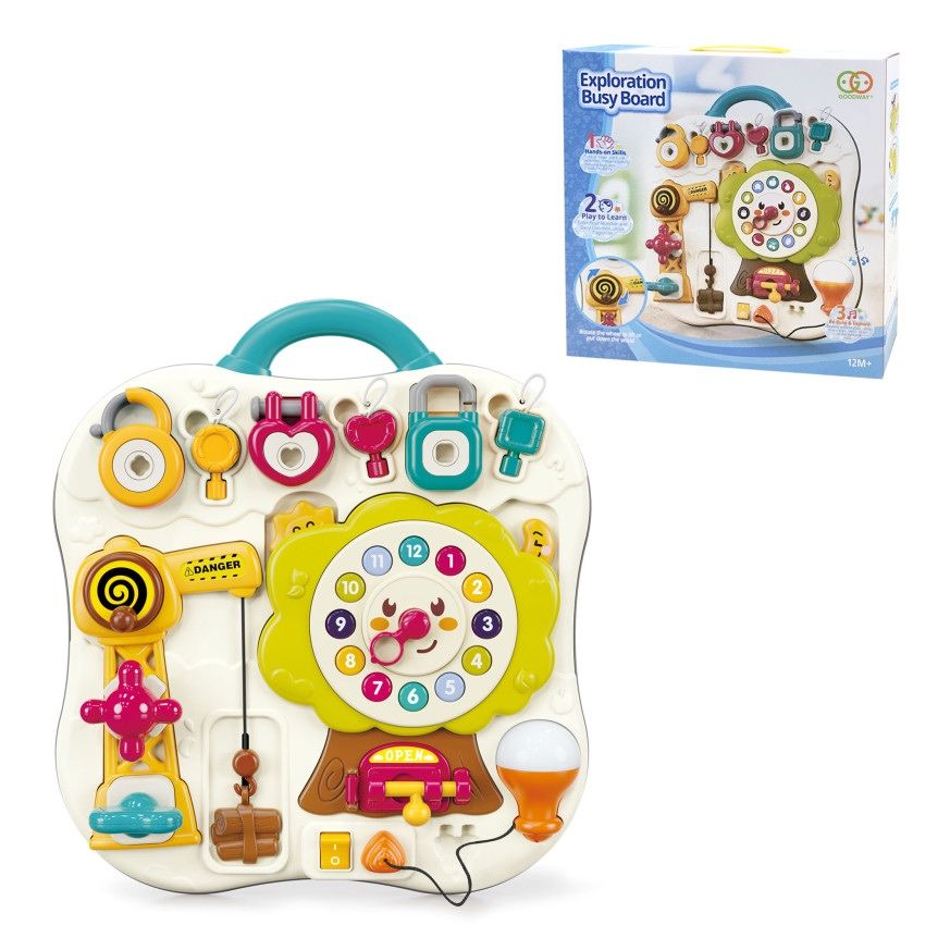 Монтесори дъска,  бизиборд, busy, часовник, катинарчета,