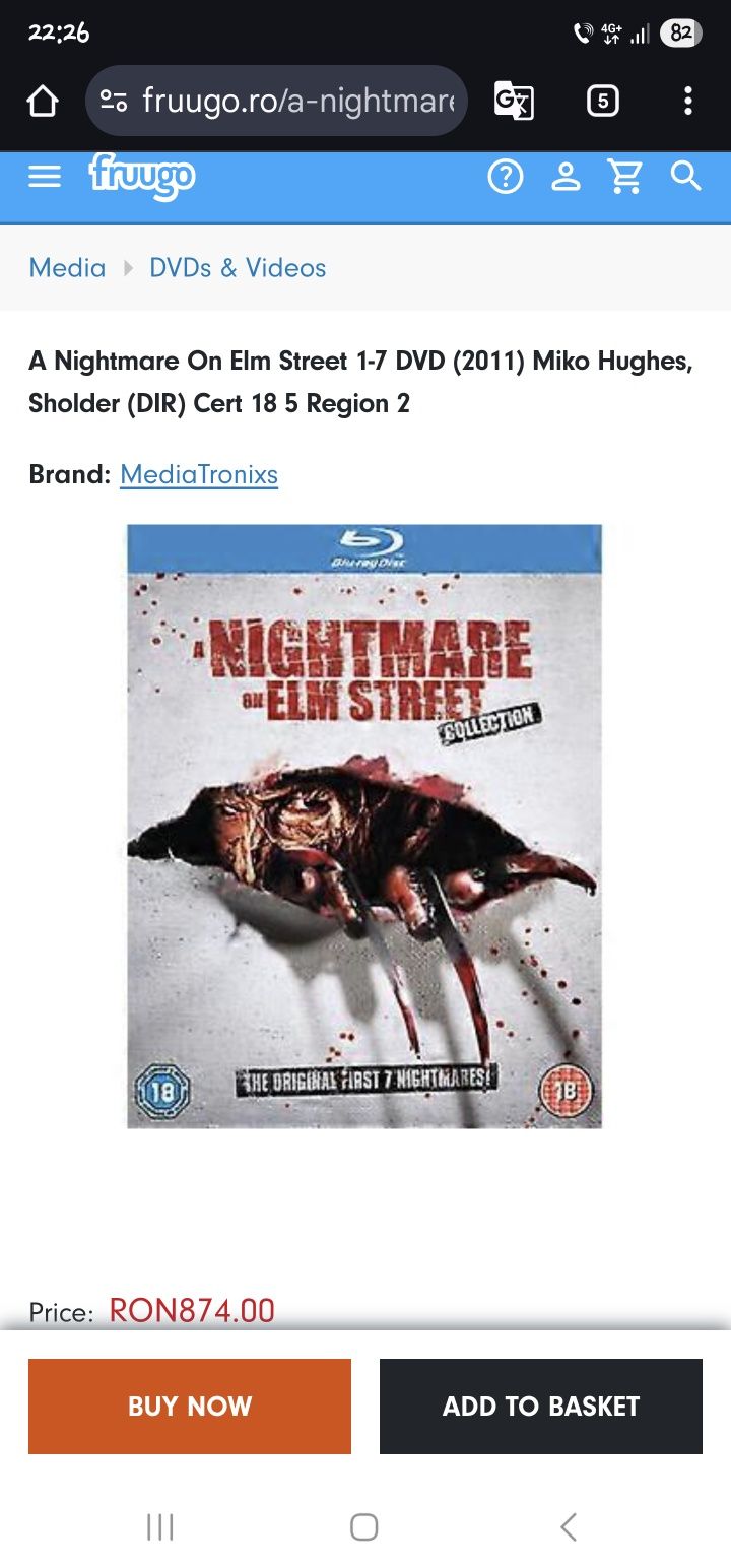Produs nou original și sigilat. NIGHTMARE ON ELMSTREET.set box blu ray