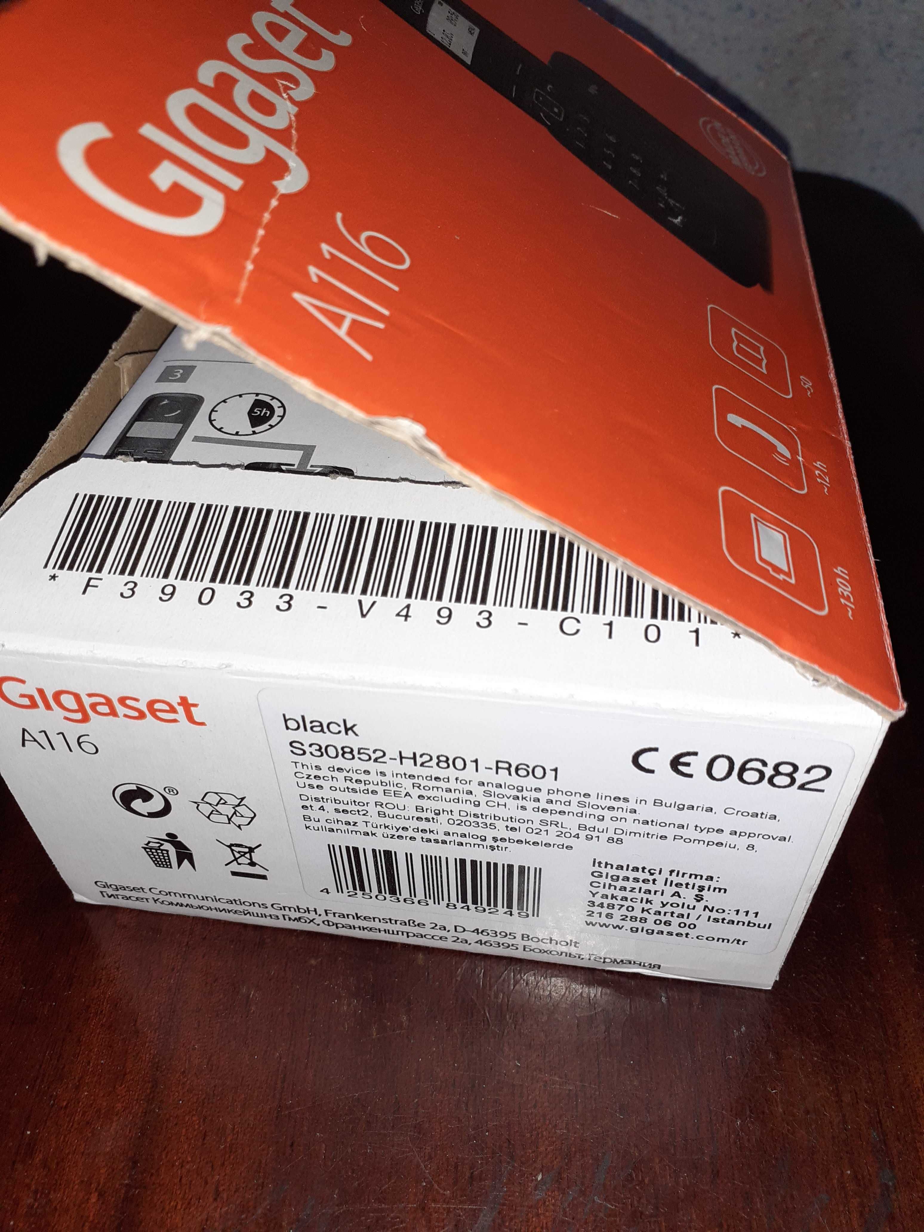 Telefon fara fir Dect Gigaset A116, Negru, nou nefolosit