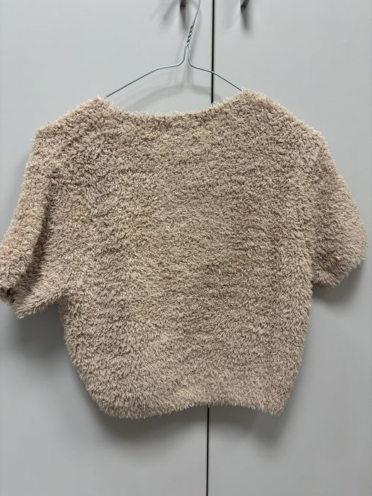 Блуза с Къс Ръкав Плюшена/ Тениска