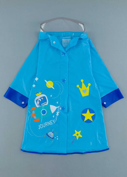 Детски дъждобран с динозавър, Син Цвят