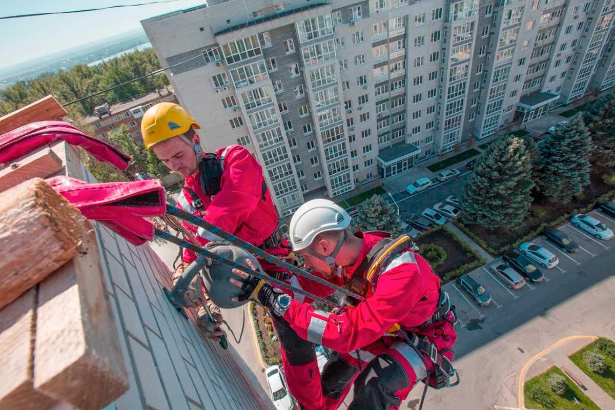 Промышленные альпинисты покраска мойка окон стен фасадов Ремонт швов