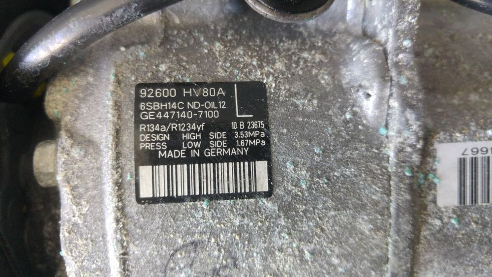 Compresor ac 1.3 b hr13 nissan qashqai 2 j11 ge447140-7100 92600hv80a