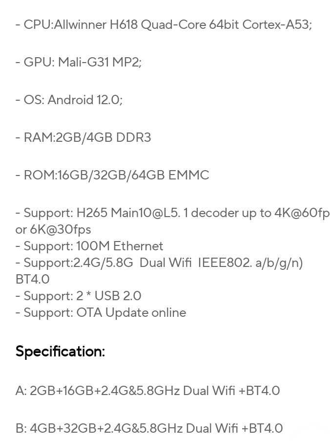 Tv box Android 12