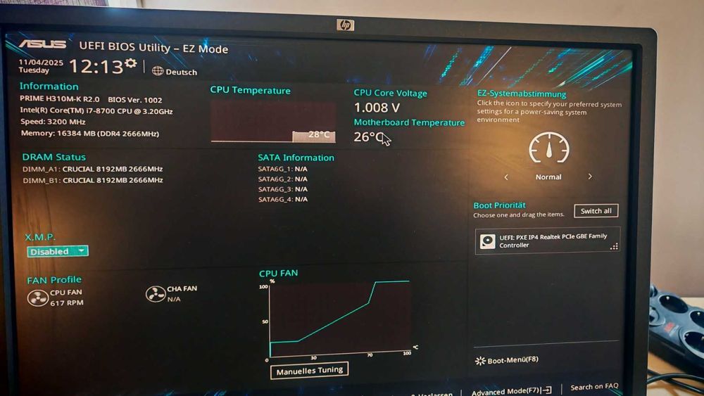 ASUS PRIME H310M-K R2.0 + Intel i7-8700 + 16GB RAM