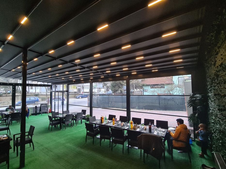 Închideri în sticla ghilotina , glisante. Pergole în rate . Avans mic