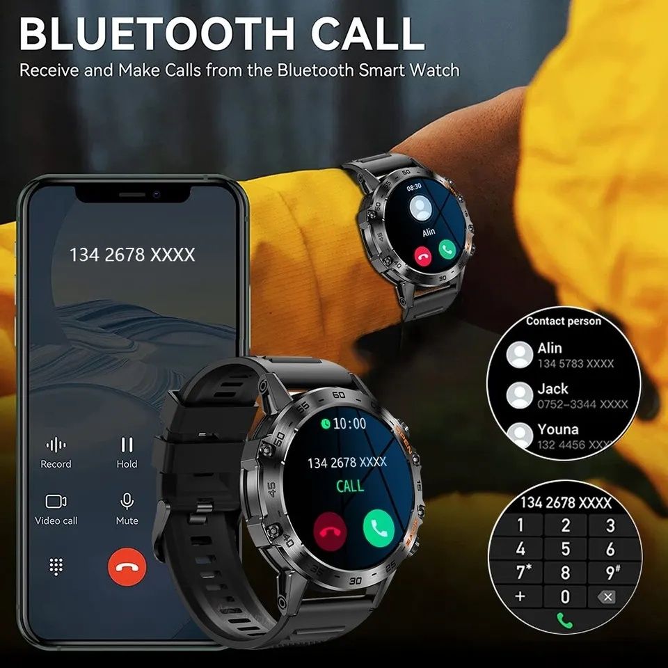 Smartwatch Waterproof Bluetooth Call2 curele Metal+Silicon Cloud Pro