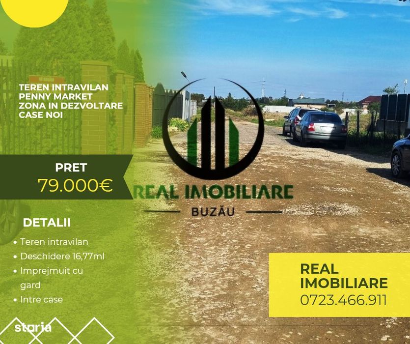 Teren intravilan zona Penny-Market Brosteni !!
