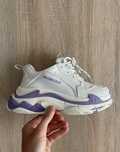 Balenciaga Triple S albi cu mov