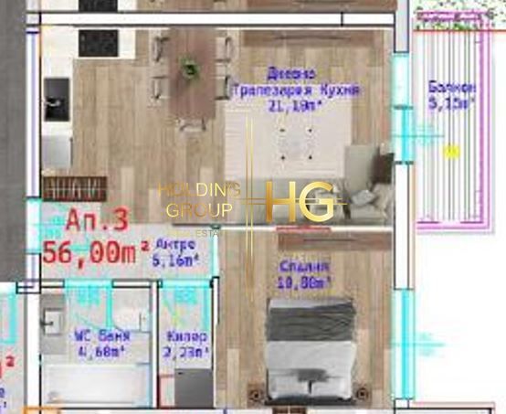 2-стаен в Варна-Виница площ 66 цена 108000