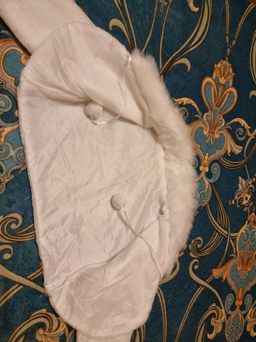 Capa alba din blanita pentru mirese, Capa blana mireasa, M-L